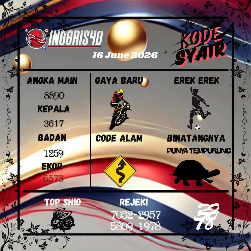 Kode Syair Inggris4D Pools Juni 2026
