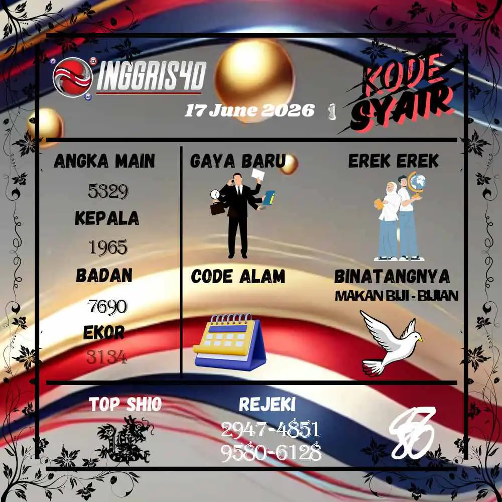 Kode Syair Inggris4D Pools Juni 2026
