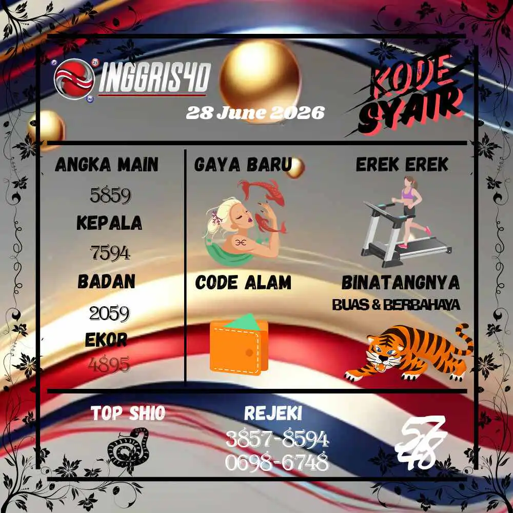 Kode Syair Inggris4D Pools Juni 2026
