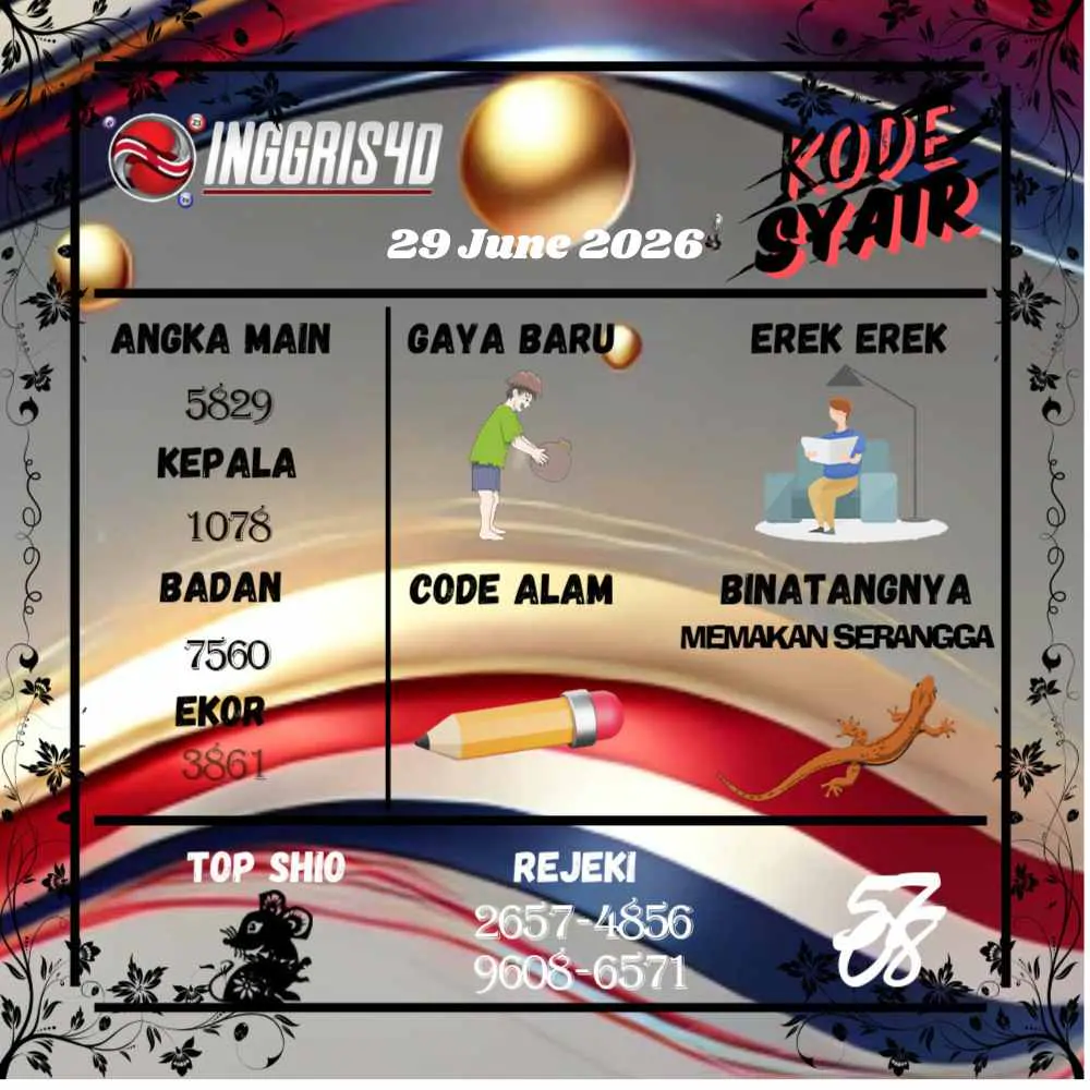 Kode Syair Inggris4D Pools Juni 2026
