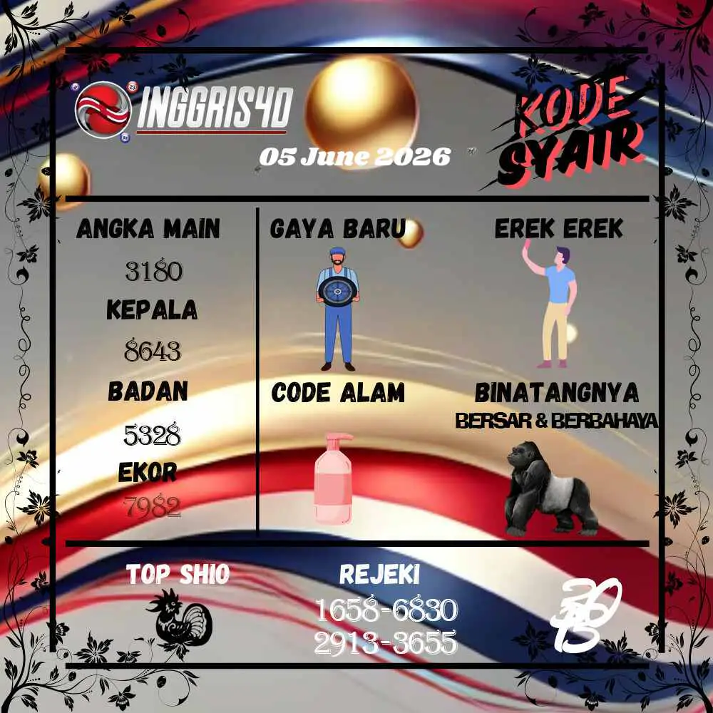 Kode Syair Inggris4D Pools Juni 2026

