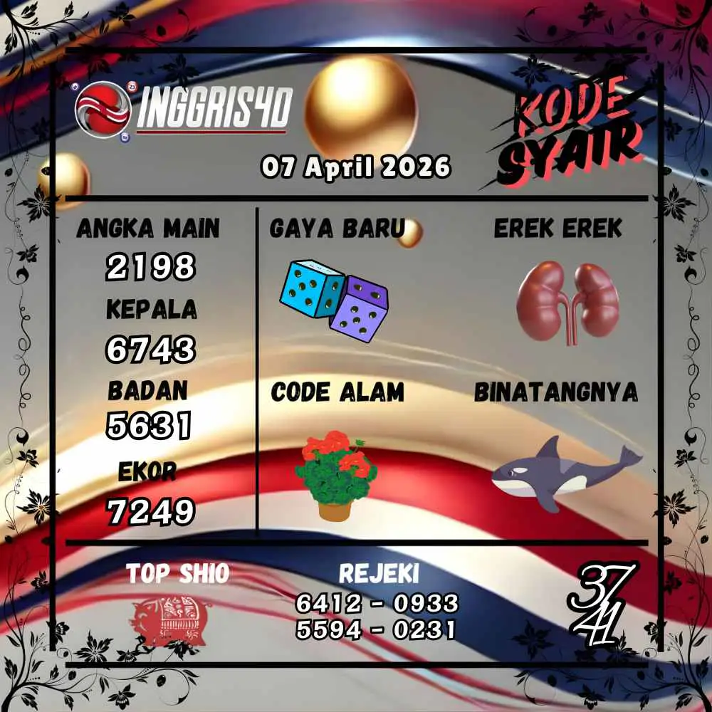 Kode Syair Inggris4D Pools April 2026

