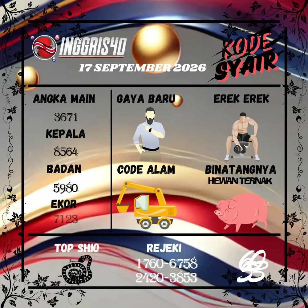 Kode Syair Inggris4D Pools September 2026
