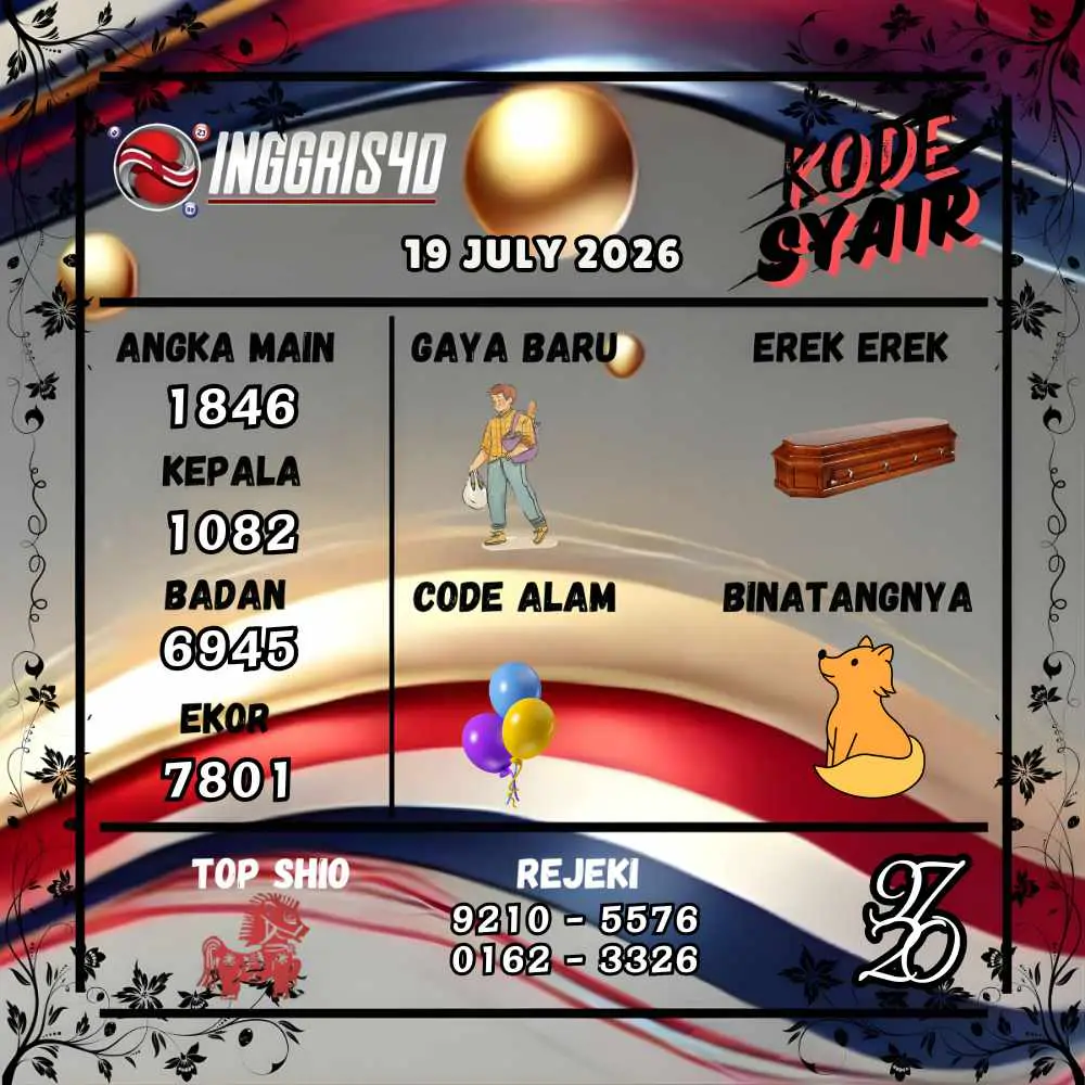 Kode Syair Inggris4D Pools Juli 2026
