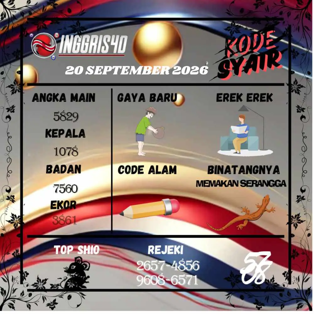 Kode Syair Inggris4D Pools September 2026
