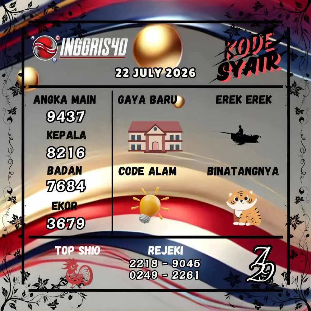 Kode Syair Inggris4D Pools Juli 2026
