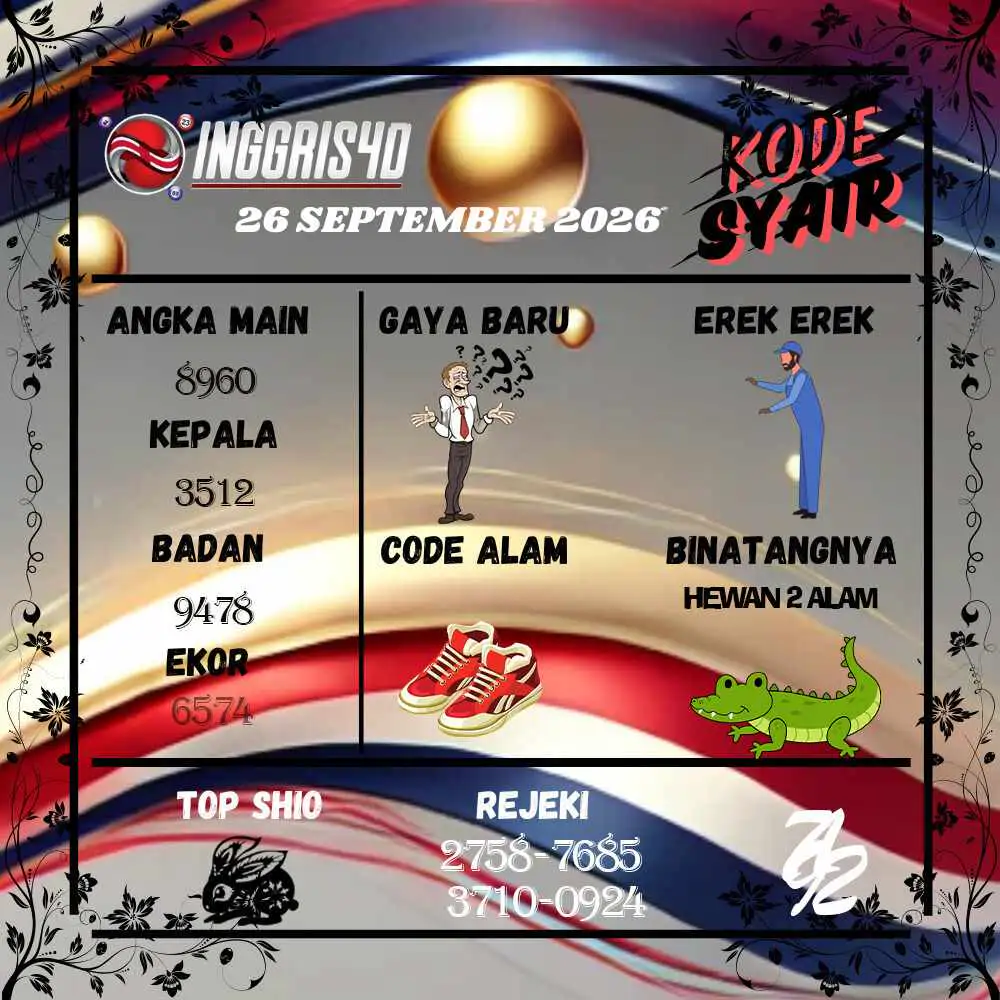 Kode Syair Inggris4D Pools September 2026
