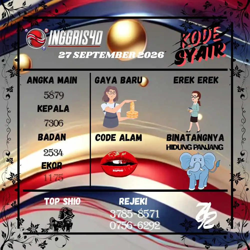 Kode Syair Inggris4D Pools September 2026
