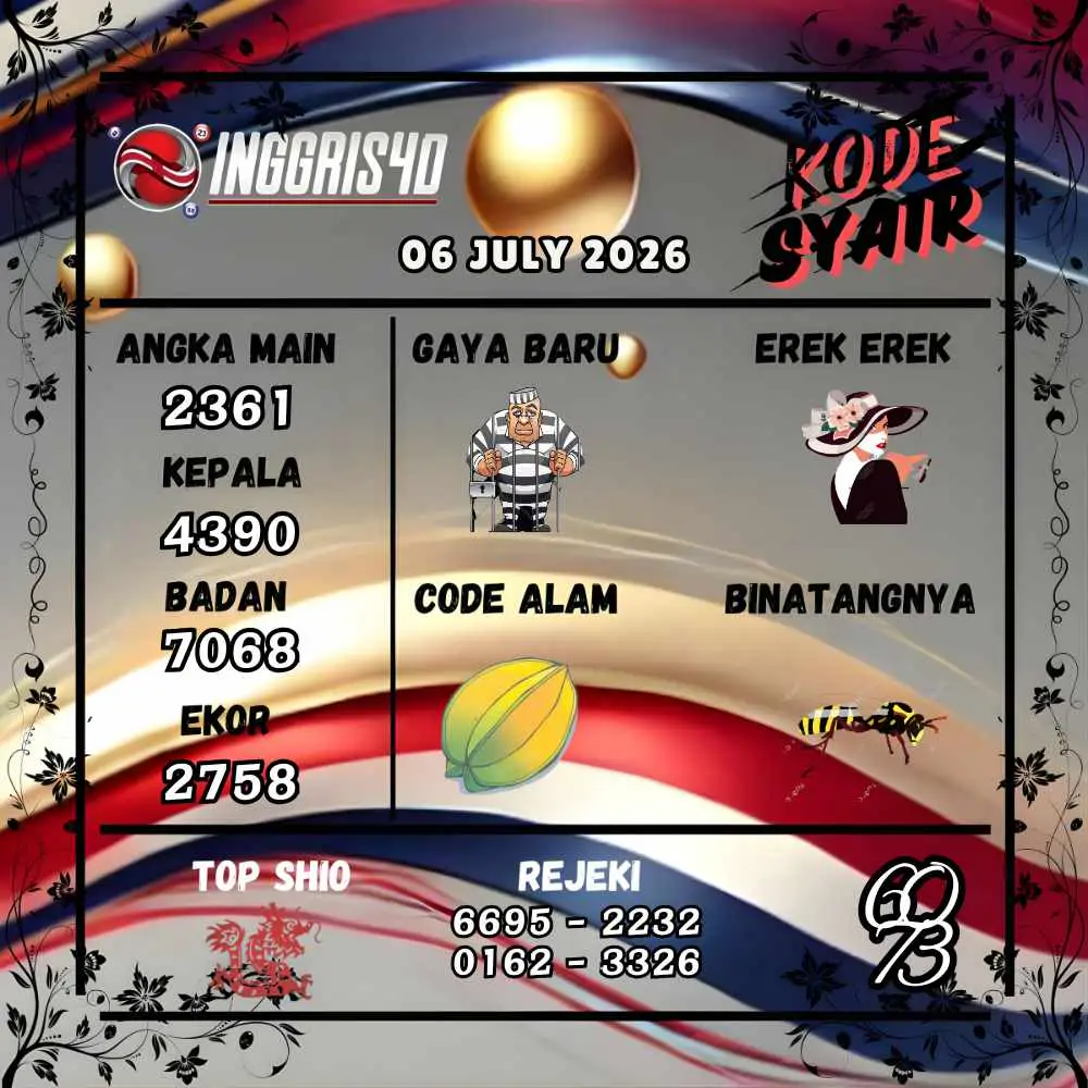Kode Syair Inggris4D Pools Juli 2026
