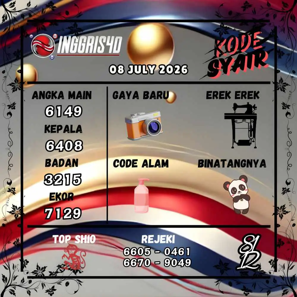 Kode Syair Inggris4D Pools Juli 2026
